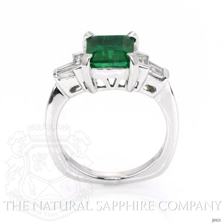 2.04 Ct. Emerald Natural Diamond Ring, 18K White Gold