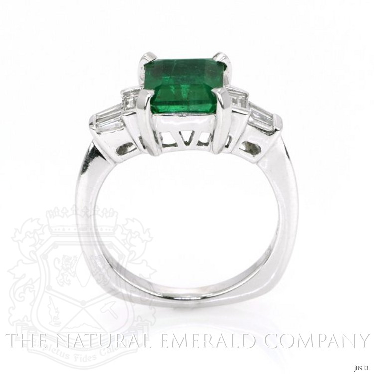 2.04 Ct. Emerald Natural Diamond Ring, 18K White Gold