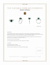 2.24 Ct. Emerald Natural Diamond Ring, 18K White Gold Appraisal