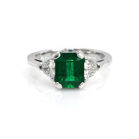 2.24 Ct. Emerald Natural Diamond Ring, 18K White Gold Video