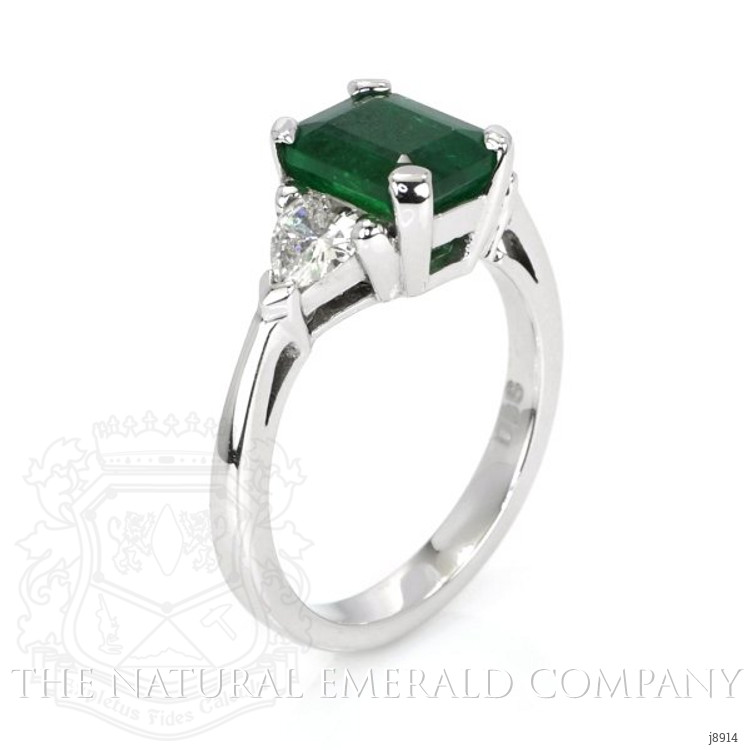 2.24 Ct. Emerald Natural Diamond Ring, 18K White Gold