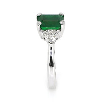 2.24 Ct. Emerald Natural Diamond Ring, 18K White Gold Image