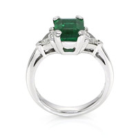 2.24 Ct. Emerald Natural Diamond Ring, 18K White Gold Image