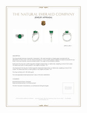 1.85 Ct. Emerald Natural Diamond Ring, 18K White Gold Appraisal