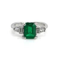 1.85 Ct. Emerald Natural Diamond Ring, 18K White Gold Video