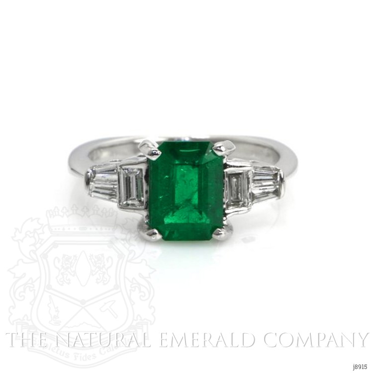 1.85 Ct. Emerald Natural Diamond Ring, 18K White Gold