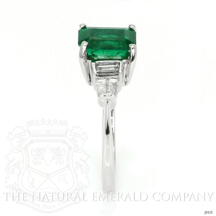 1.85 Ct. Emerald Natural Diamond Ring, 18K White Gold