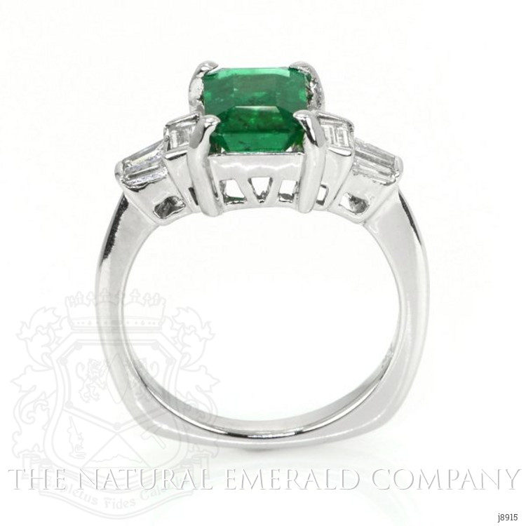 1.85 Ct. Emerald Natural Diamond Ring, 18K White Gold