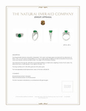 1.85 Ct. Emerald Natural Diamond Ring, 18K White & Yellow Appraisal