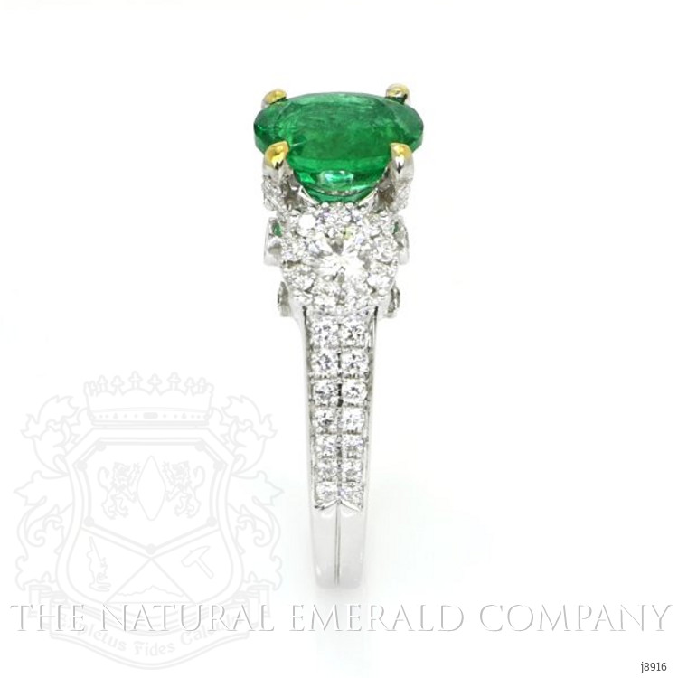1.85 Ct. Emerald Natural Diamond Ring, 18K White & Yellow
