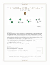 0.40 Ct.Tw. Emerald Natural Diamond Pave Earrings, 18K White Gold Appraisal