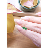 0.50 Ct.Tw. Emerald Natural Diamond Pave Earrings, 18K White Gold Life Style