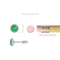 0.72 Ct.Tw. Emerald Natural Diamond Pave Earrings, 18K White Gold Image
