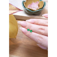 0.72 Ct.Tw. Emerald Natural Diamond Pave Earrings, 18K White Gold Life Style