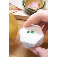 0.72 Ct.Tw. Emerald Natural Diamond Pave Earrings, 18K White Gold Life Style