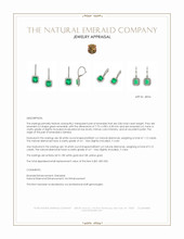 2.86 Ct.Tw.Total Carat Weight Emerald and Natural Diamond Halo Earrings, 18K White & Yellow Appraisal