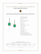 2.86 Ct.Tw.Total Carat Weight Emerald and Natural Diamond Halo Earrings, 18K White & Yellow Scan Report