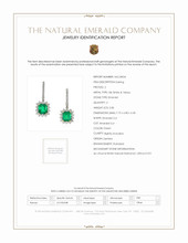 2.86 Ct.Tw. Emerald Natural Diamond Halo Earrings, 18K White & Yellow Scan Report