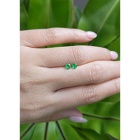 0.40 Ct.Tw. Emerald Natural Diamond Pave Earrings, 18K White Gold Life Style