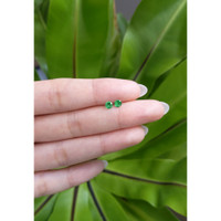 0.40 Ct.Tw. Emerald Natural Diamond Pave Earrings, 18K White Gold Life Style