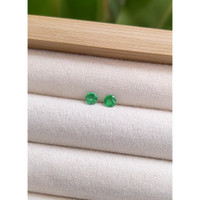 0.40 Ct.Tw. Emerald Natural Diamond Pave Earrings, 18K White Gold Life Style