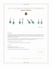 4.91 Ct.Tw.Total Carat Weight Emerald and Natural Diamond Pave Earrings, 18K White Gold Appraisal