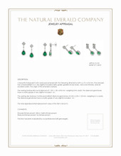 3.03 Ct.Tw. Emerald Natural Diamond Earrings, 18K White Gold Appraisal