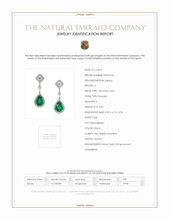3.03 Ct.Tw. Emerald Natural Diamond Earrings, 18K White Gold Scan Report