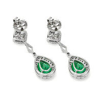 3.03 Ct.Tw. Emerald Natural Diamond Earrings, 18K White Gold Image