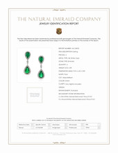 4.38 Ct.Tw. Emerald Natural Diamond Pave Earrings, 18K White Gold Scan Report