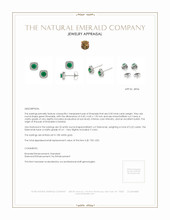 0.50 Ct.Tw. Emerald Natural Diamond Pave Earrings, 18K White Gold Appraisal