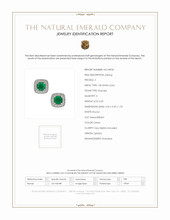 0.50 Ct.Tw.Total Carat Weight Emerald and Diamond Earrings - 18K White Gold Scan Report