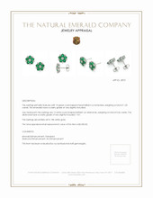 1.55 Ct.Tw. Emerald Natural Diamond Earrings, 18K White Gold Appraisal