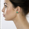 1.55 Ct.Tw. Emerald Natural Diamond Earrings, 18K White Gold Image