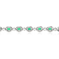 5.71 Ct.Tw. Emerald Natural Diamond Bracelet, 18K White Gold Image