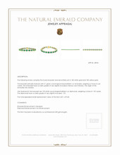 6.60 Ct.Tw. Emerald Natural Diamond Bracelet, 18K White & Yellow Appraisal