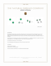 0.78 Ct.Tw.Total Carat Weight Emerald and Natural Diamond Studs Earrings, 18K White Gold Appraisal