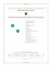 0.78 Ct.Tw.Total Carat Weight Emerald and Natural Diamond Studs Earrings, 18K White Gold Scan Report