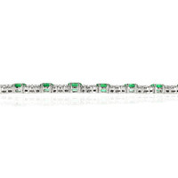 4.65 Ct. Emerald Natural Diamond Accent Stones Necklace, 18K White Gold Image