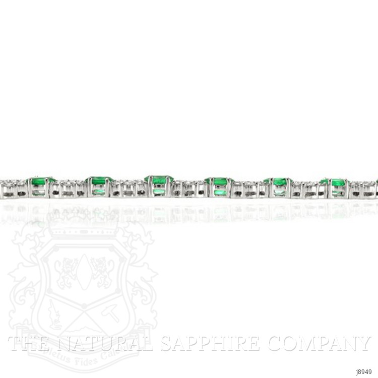 4.65 Ct. Emerald Natural Diamond Accent Stones Necklace, 18K White Gold