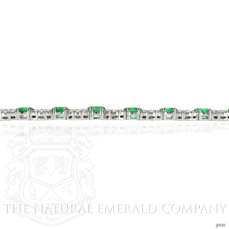 4.65 Ct. Emerald Natural Diamond Accent Stones Necklace, 18K White Gold