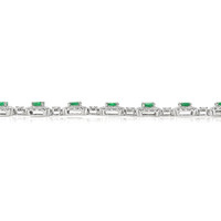 2.80 Ct. Emerald and Diamond Necklace, 18K White Gold Image