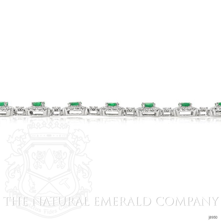 2.80 Ct. Emerald Natural Diamond Necklace, 18K White Gold