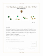 0.40 Ct.Tw. Emerald Natural Diamond Pave Earrings, 18K Yellow Gold Appraisal