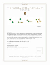 0.40 Ct.Tw. Emerald Natural Diamond Pave Earrings, 18K Yellow Gold Appraisal
