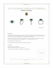 1.85 Ct. Emerald Natural Diamond Pave Ring, 18K White Gold Appraisal