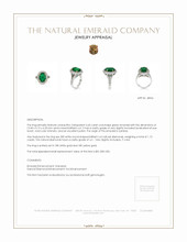 4.45 Ct. Emerald Natural Diamond Pave Ring, 18K White & Yellow Appraisal