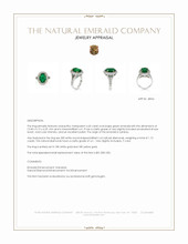 4.45 Ct. Emerald and Natural Diamond Pave Ring, 18K White & Yellow Appraisal