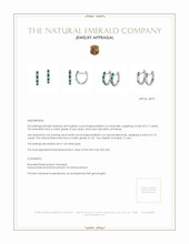 0.17 Ct.Tw.Total Carat Weight Emerald and Natural Diamond Hoops Earrings, 14K White Gold Appraisal