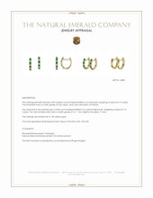 0.19 Ct.Tw.Total Carat Weight Emerald and Natural Diamond Hoops Earrings, 14K Yellow Gold Appraisal